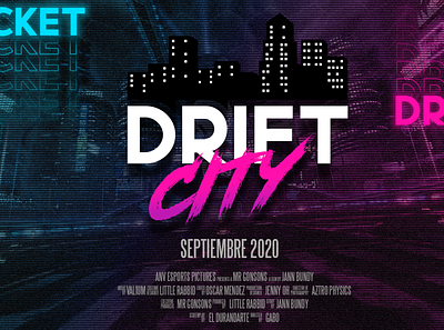 Drift City branding cyberpunk design esports gaming illustration logo rocket league