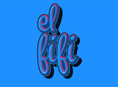 El FiFi design illustration logo name typo vector