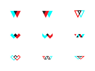 W+Triangles branding lettermark logo triangle wip