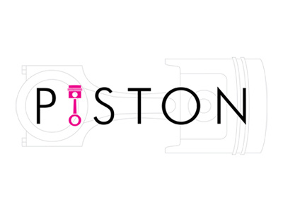 Piston Logo design engine line art logo piston