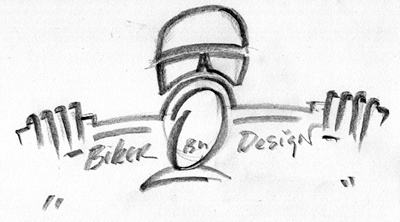 Biker by Design Logo Sketch biker design logo pencil sketch