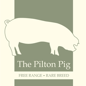 Pilton Pig Logo labeling log pig pork produce