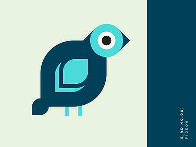 Bird No. 001 - Pigeon bird birds blue branding eye icon identity illustration logo modern pigeon series
