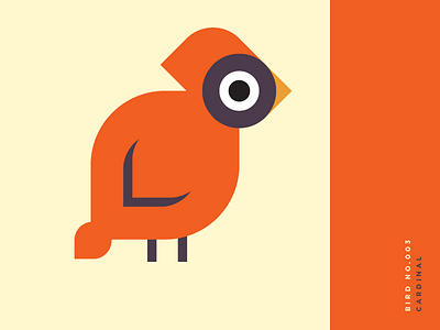 Bird No. 003 - Cardinal bird birds branding cardinal eye flat icon identity illustration logo modern series