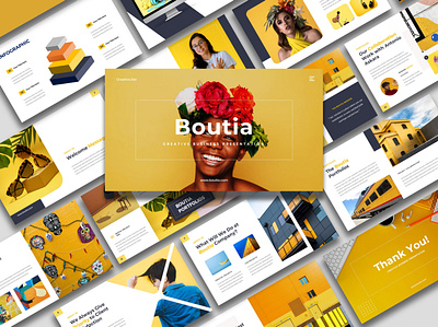 Boutia - Creative Business Presentation company profile corporate design creative layout design presentation template ui