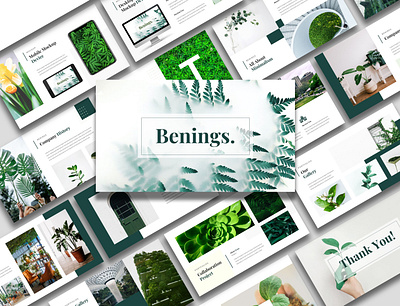 Benings – Minimalist Business Presentation company profile corporate design creative layout design presentation template ui