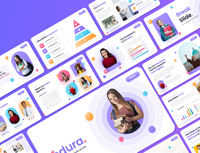 Edura – Creative Education #Presentation Template business company profile corporate design creative design e course education layout design online course presentation template ui