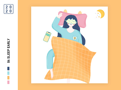 Sleep early People Illustration design illustration typography ui