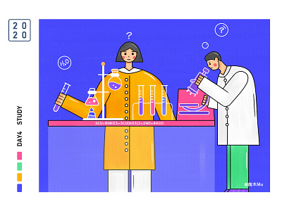 Study Chemistry People Illustration design illustration typography ui