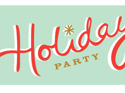 Retro Holiday handwritten invitation typography