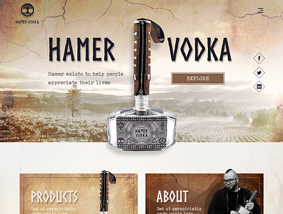Hammer Vodka branding graphic design logo ui