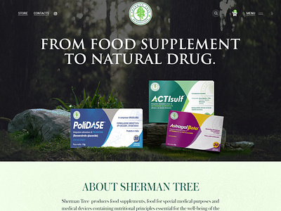 Sherman Tree Nutraceuticals branding graphic design ui website design