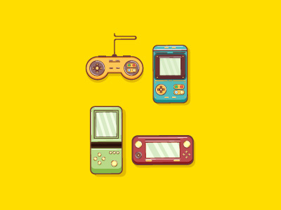 Coloured retro video games