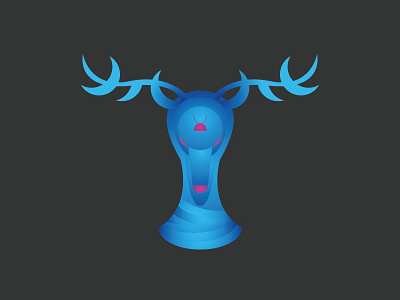 Deer blue deer gradient logo vector