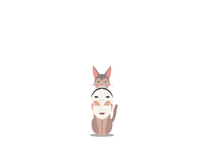 Kinako a whisker away anime cat character design design illustration mask vector