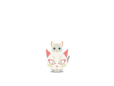 Taro a whisker away anime cat character design design illustration mask vector