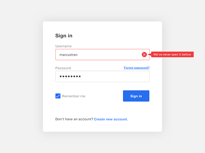 Sign in error messages design ui ux