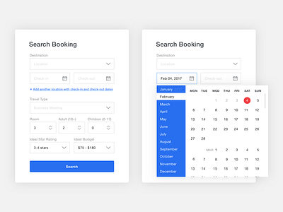 Search Booking design ui ux