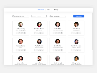 Contact List View design ui ux