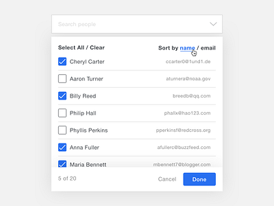 Selection Search Field design ui ux