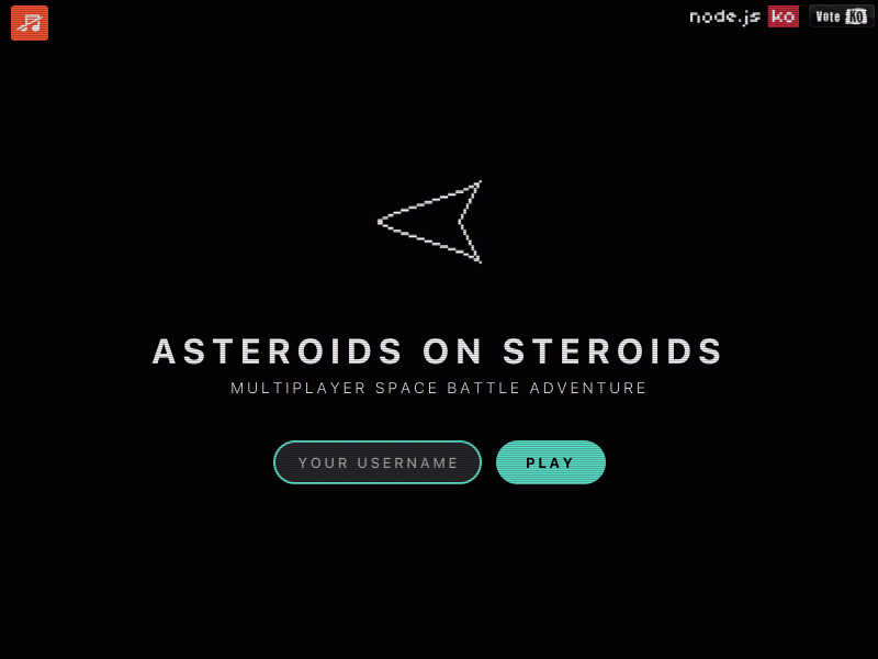 Asteroids on Steroids (NKO2016 entry) 80s arcade asteroids game hackathon multiplayer nko2016 node.js synthwave