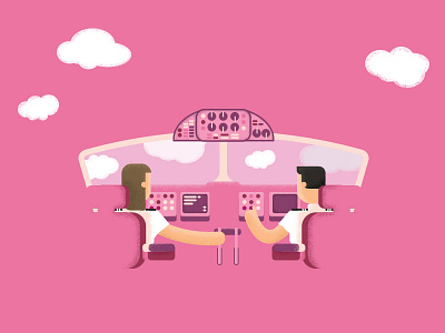 Love is in the airline airplane clouds cockpit drawing flight ilustration love pink plane vector