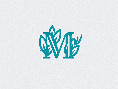 M Logo classic leaf m tropical typeface