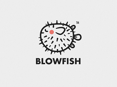 Blowfish Logo cute fish icon logo sushi