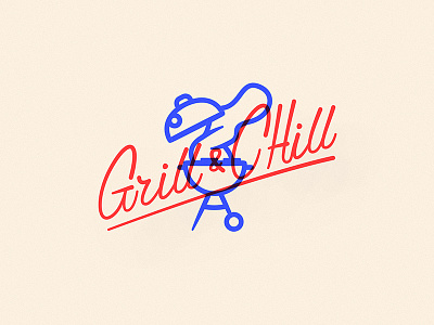Grill & Chill chill grill lettering logo script