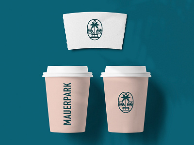 Mauerpark Cups blue cafe california coffee cups logo merch palm park pink san francisco shadow