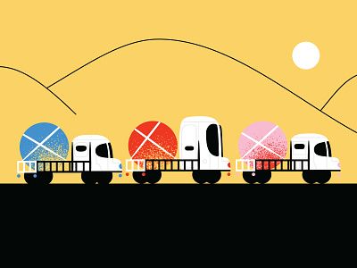 Trucks going somewhere car illustrations sun truck