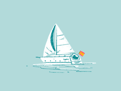 Sailboat boat flag illustration sailboat sea