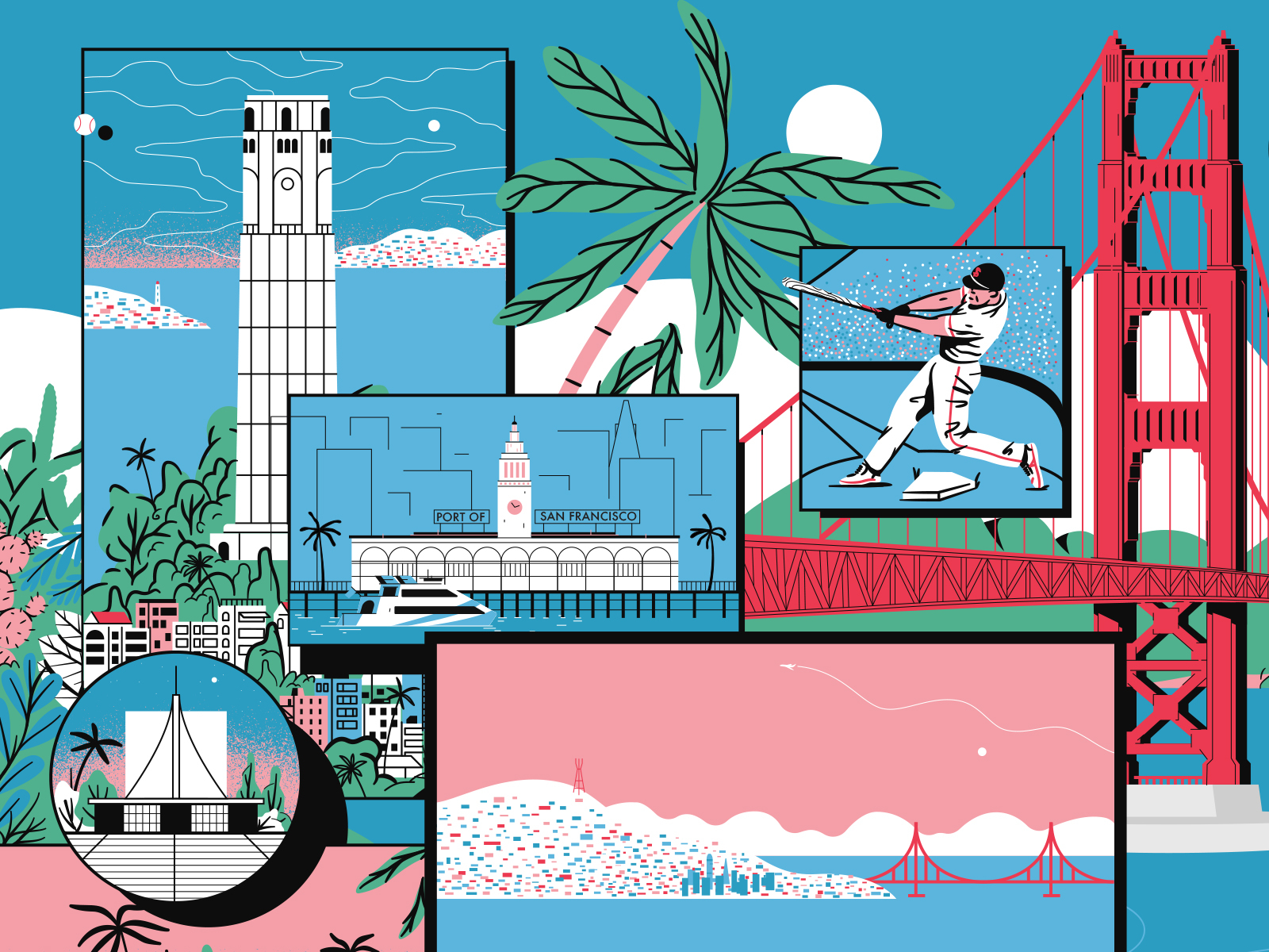 San Francisco Mural by Avi Naim on Dribbble