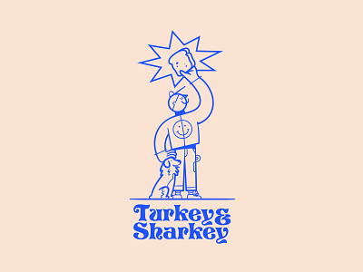 Turkey & Sharkey bread character dog logo man star