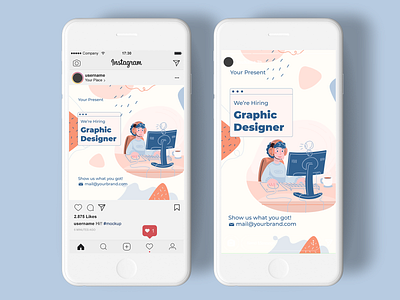 Instagram Job Vacancy creativemarket design graphicriver illustration instagram post instagram stories