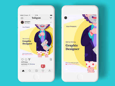 Instagram Job Vacancy creativemarket design graphicriver illustration instagram post instagram stories