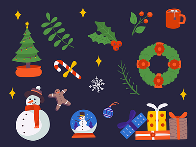 Christmas decoration  set vector illustration