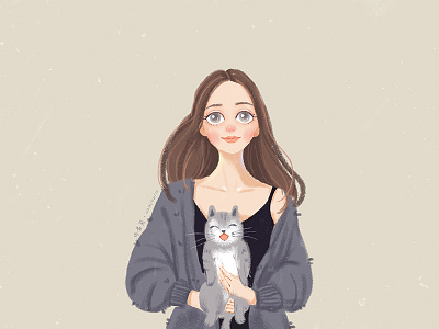 少女与猫 ps