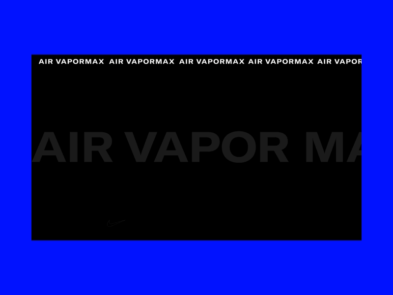 Nike Air Vapormax Concept black clean landing nike simple sneakers ui ux vapormax webdesign website