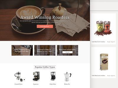 Coffee Homepage Updated bricksandcanvas brown coffee coffee website homepage marion serenio roast uiux web design