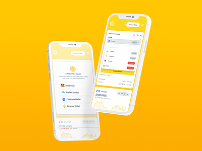 Crypto Mobile App clean crypto mobile uiux yellow
