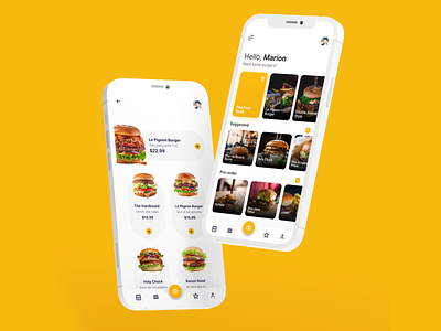 Mobile Burger APP burger mobile uiux yellow