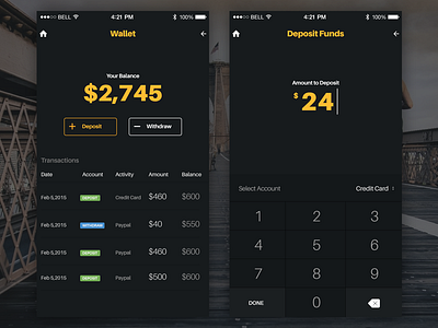 iOS wallet design