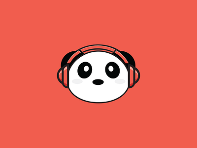 DJ Panda dj illustration marion serenio red cute panda