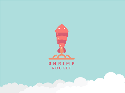 Shrimp Rocket design logo rocket shrimp