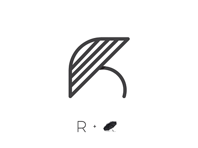 R + Umbrella design logo r umbrella