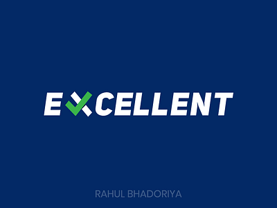 Excellent excellent idenity logo right tick wordmark x