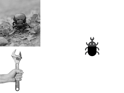 Wrench + Beetle | Animal logo
