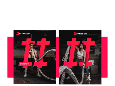 Hashtag Fitness Clube Branding fitness flat idenity logo vector wordmark