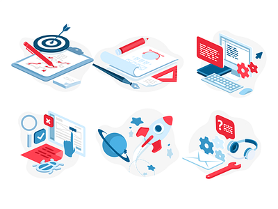 Icons design developement icons illustration software development technology testing